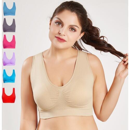 9 Colors Full Cup Bra Bralette Padded Underwear Seamless Lingerie Female Push Up Crop Top Sports Bra For Fat MM220 kg