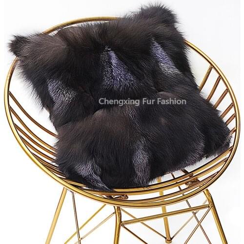CX-D-179B New Arrival High Quality Cushion Genuine Fox Fur Cushion Covers for Living Room Decorative