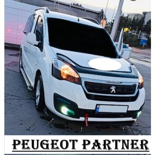 For Peugeot Partner Front Bumper Attachment Lip 2002-2020 Piano Glossy Black Splitter Diffuser Universal Spoiler Bumper