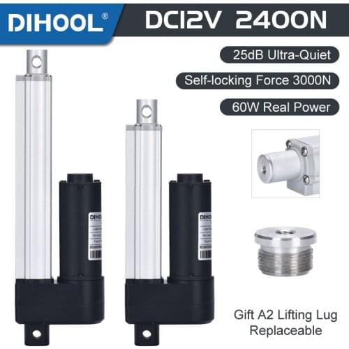 12v DC Motor Electric Linear Actuator 2400N IP44 Waterproof Door Lock And Opener 200mm 800mm 900mm Skylight Control Lift Table