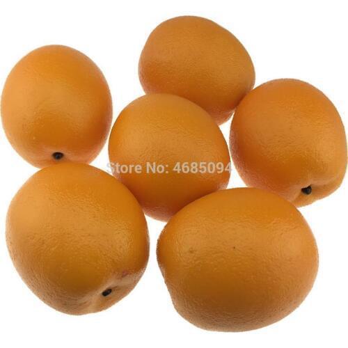 Gresorth 6pcs Artificial Lifelike Orange Fake Fruit Home Party House Kitchen Food Decoration Food Toy