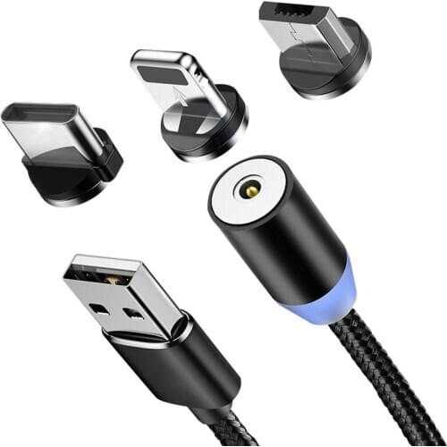 Magnetic Cable For iPhone Samsung Fast Charging Micro USB Cable Cord Magnet Charger USB Type C 1m 2 m Mobile Phone Cables