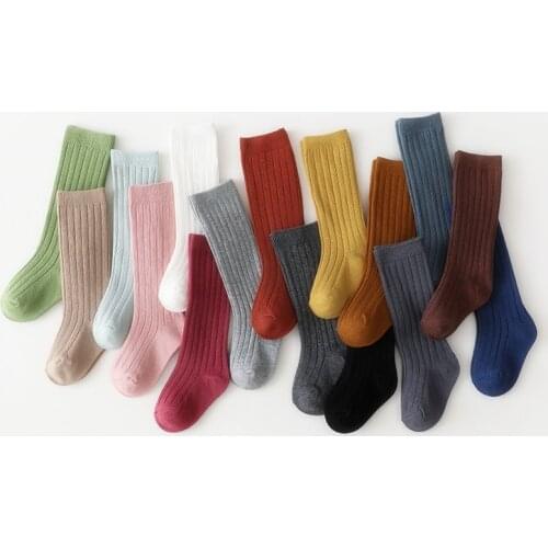 Classic Kids Socks Spainish Baby Boys Girls Cotton Stripe Soft Sock Children Knee High Long Socks School Uniform Sock