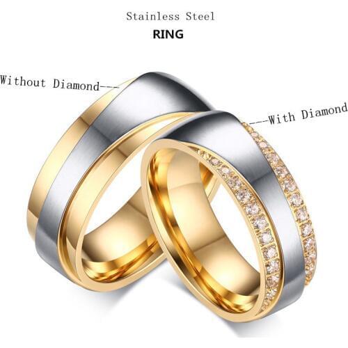 AliExpress Stainless Steel Couples Ring Fashion between Micro-Payment with 3A Zircon Ring Jewelry CR-065