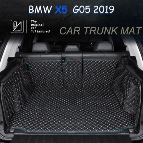 Custom leather Car Trunk Mats For BMW X5 G05 2019 Rear Trunk Floor Mat Tray Carpet Mud