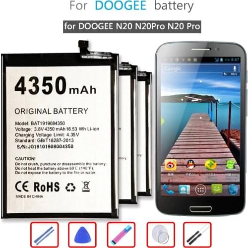 BAT1919084350 4350mAh Li-ion Polymer Battery for DOOGEE N20 N20Pro N20 Pro Bateria