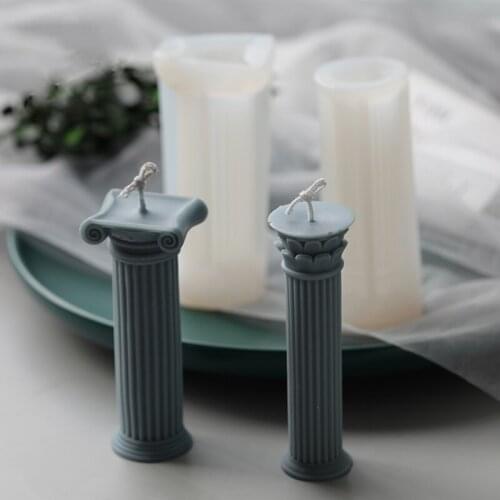Small Roman Pillar Silicone Material Handmade Candle Mold DIY Statue Aromatherapy Plaster Supplies Mould Home Decoration
