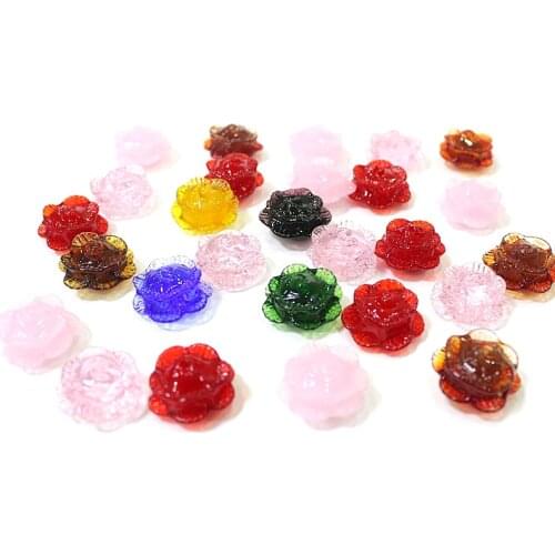 Custom pink Murano Glass Rose Flower Design Easter home fairy garden decorations hand made glass charms ornaments accessories