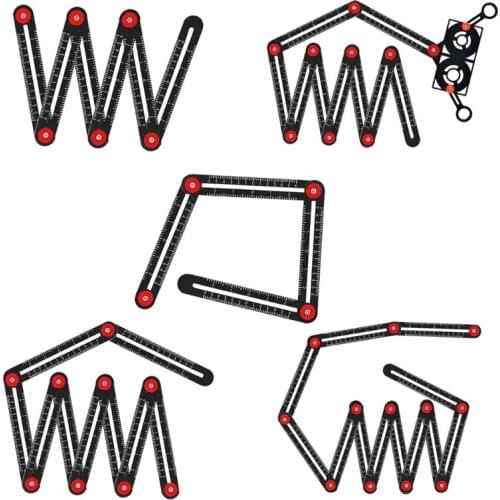 Multi Angle Measuring Ruler Folding Ruler Premium Aluminum Alloy Ultimate Marking Template Tool/Layout Angle Finder Tool