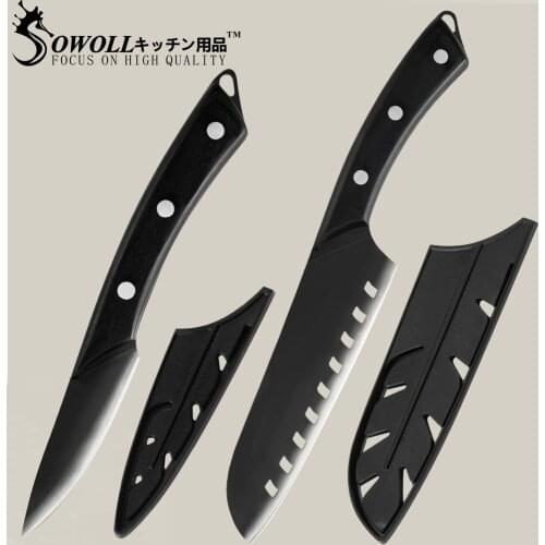 New 2pcs Knife Set Kitchen Stainless Steel Japanese Santoku Knives Paring Fruit Cooking Knife Set Kitchen Knife Tool With Covers