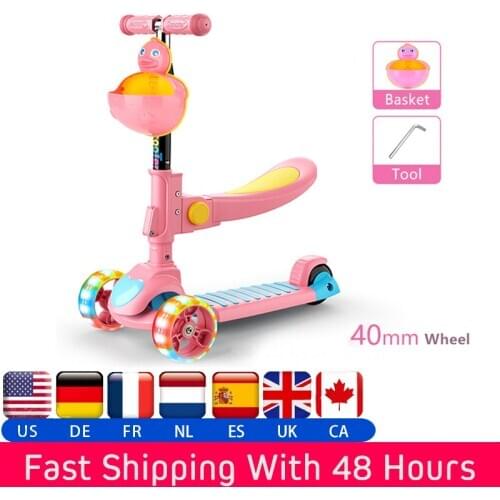 New Kid Kick Scooter Freestyle Portable Adjustable Baby Freestyle Kick Scooter Children Finger Electric Scooter with Music&light