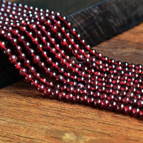 Wholesale Natural Garnet Beads Boutique AAA Grade Wine Red 3-7mm Round shape Loose bead DIY Jewelry LG051220