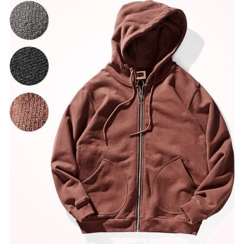 Autumn Winter New Cardigan Hoodies for Mens Fashion Long Sleeved Hooded Thickened Plus Velvet Heavy Weight Casual Sportwear