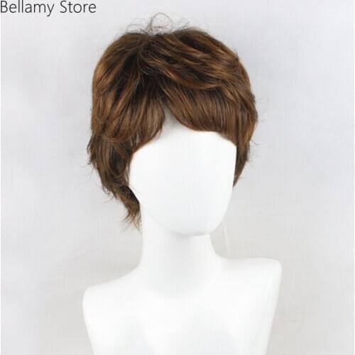 Masked Rider COS Kaito Kumon Mens short light brown hair custom-made wig Cosplay hairwear Wig+Wig Cap