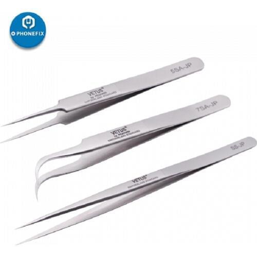 PHONEFIX Best Tweezers Precision Jumper Wire Straight Curved Tweezers for Phone Circuit Board Jumper Wire Fingerprint Repair