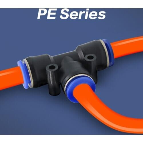 Pneumatic Fittings PE Series Water Pipes and Pipe Connectors Direct Thrust 4 To 16mm/ PE Plastic Hose Quick Couplings