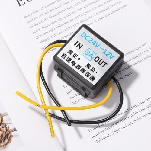 24V to 12V 3A Step Down Voltage Power Converter Plastic DC Buck Adapter Suitable for Car Bus Truck Boat Buck Converter