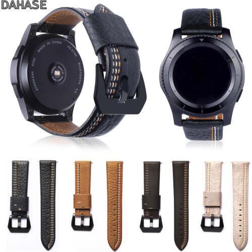 DAHASE Genuine Leather Watch Strap For Samsung Gear S3 Band Replacement Watch Bracelet For Gear S3 Classic Frontier 22mm