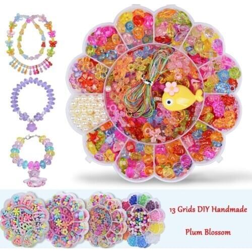 Grids Jewelry Making Toys Handmade Beaded Educational Accessory Set For Children Girl Kids Gfits