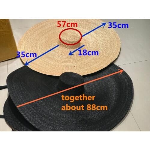 Axi01807 summer photographed model fashion show catwalk 35cm wind brim leisure beach lady wedding cap women holiday sun hat