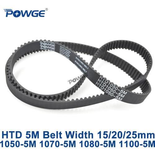 POWGE HTD 5M synchronous Timing belt C=1050/1070/1080/1100 width 15/20/25mm Teeth 210 214 216 220 HTD5M 1050-5M 1080-5M 1100-5M
