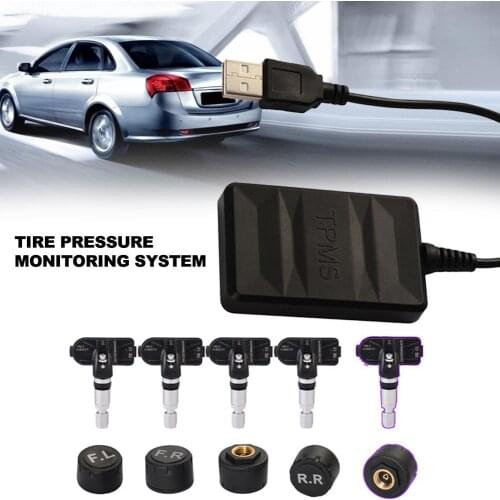 4 PCS Sensors Car TPMS Tire Pressure Alarm Monitor System 8.0 Bar Temperature Warning For Jeep Off-road Vehicles Minibuses Car