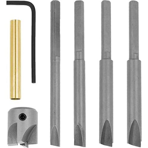 Pen Barrel Trimming System with 3/4 Inch Cutting Head,7mm, 8mm, 3/8 Inch, 10mm Pilot Shafts, Pen Barrel Mill Trimmer Set