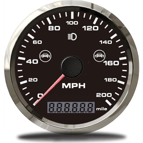 SPR 85mm Universal GPS Speedometer with Blind Spot Detection Alarm OverSpeed Buzzer Alarm 0-200 mph with sensor for motorcycle