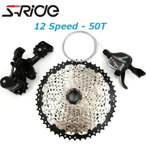 SRIDE 12 Speed MTB Derailleur Set Shift Lever Rear Derailleur Cassette Freewheel 11-50T Mountain Bike Part