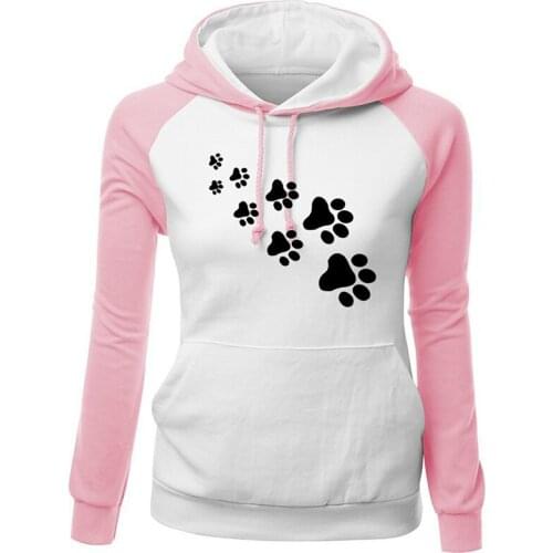 Sweatshirts Hooed Harajuku Ear Cat Dog Paws Women Hoodies Sweatshirt Cute Tops Pink Winter Pattern Long Sleeve Punk Hooded