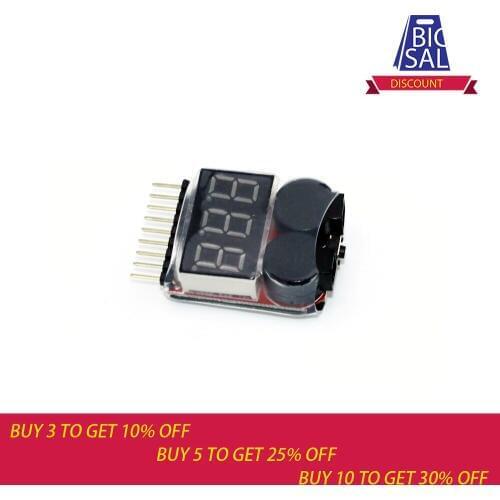 1-8S 0.5-36V Lion Battery Tester Low Voltage Meter voltmeter Buzzer Alarm 2 in 1 Indicator Checker