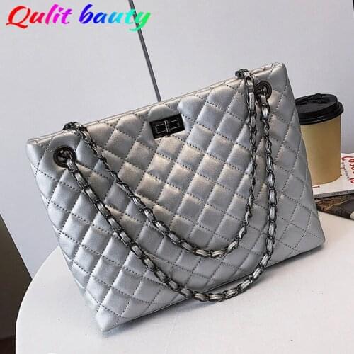 High Quality Diamond Lattice PU Leather Womens Shoulder Bag Purses and Handbags Luxury Designer Fashion Chain Messenger Bag Sac