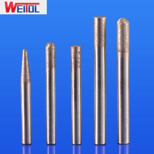 Weitol 1 pcs 6mm/8mm shank Sintered Stone Router Bit Ball Nose Flat Head Diamond CNC Carving Tools For Granite Marble