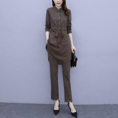 2 Piece Sets Womens Outfits Blouses And Pants Suits Elegant Plus Size 2 Piece Set Women Pantsuit Matching Sets For Women AA5670