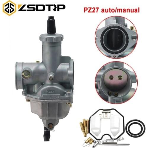 ZSDTRP 1PC Motorcycle PZ27 Keihin Carburetor 27mm Auto Cable Choke Carb with Repair Kit Set For Honda CG150 CG175 XR CB CRF