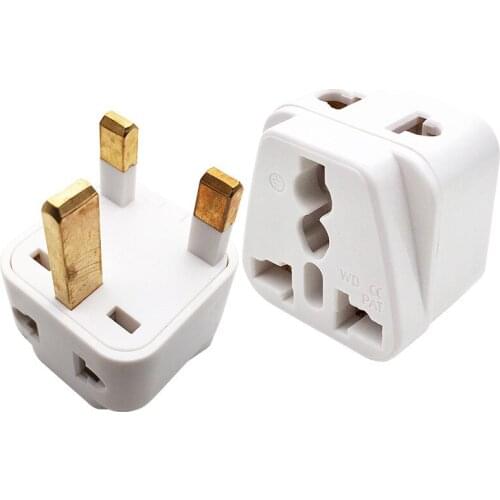 10pcs/Lot Universal AU US EU to UK Plug International Travel Power Charger Adapter TYPE G Hong Kong Singapore Malaysia