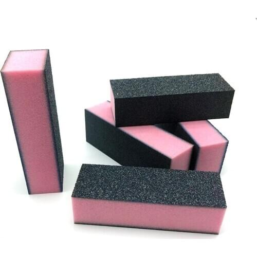 10pcs Nail File Nail Sponge Nail Art Manicure Sanding File Buffer Pink 100/180 Manicure Tool Black Buffers UV Gel Accessories