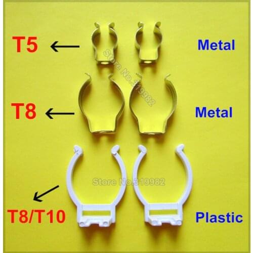 20 pcs/lot T5 T8 T10 LED tube lamp wedge base clip holder U clip Fluorescent light metal plastic holder clip connector base