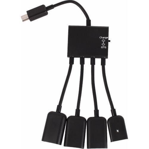 4 Port Micro USB OTG Power Charging Hub Cable Spliter Connector Adapter