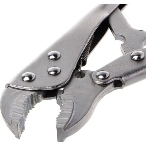 45# Steel 5 Inch Locking Pliers Ground Mouth Straight Jaw Lock Vise Grip Clamp Hand Tools Silver