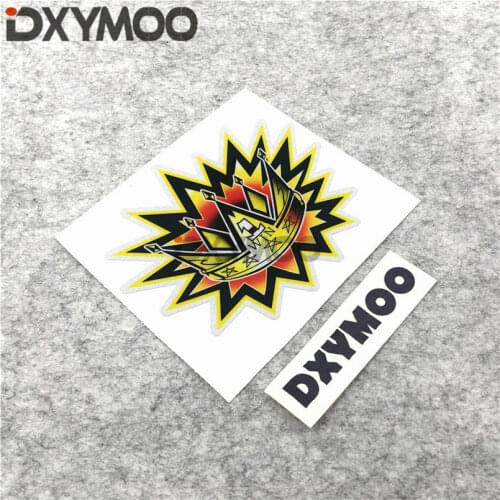 Car Stickers Funny Crown Big Eyes Motorcycle WIN WIN Five Stars Decals for ARAI 100mm