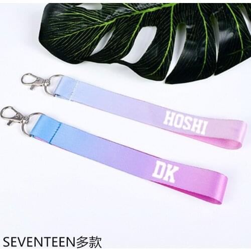 KPOP SEVENTEEN JOSHUA HOSHI JUN keychains Peripheral Gradual Change Hanging Cord Keyboard key chain ring bag charm wholesale