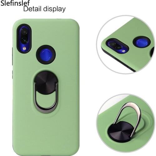 Case For Xiaomi Redmi Note 7 K20 Pro Luxury Plating Hybird PC+TPU Metal Ring Holder Case Cover For Xiaomi Mi 9T Redmi Note7 Case