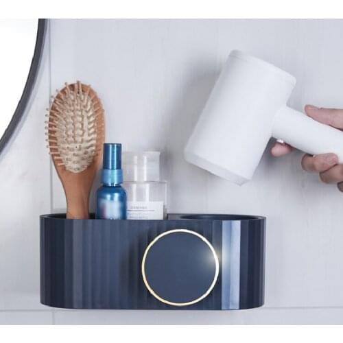Hair Dryer Holder Bathroom Storage Rack Wall Mounted Hair Dryer Rack Bathroom Shelf Organizer