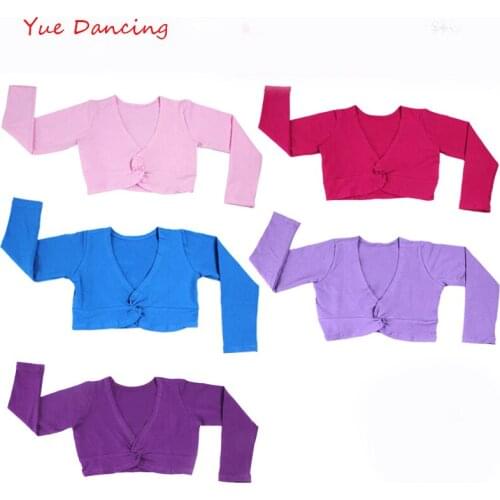 3-14Y Child Dance Shawl Lycra Cotton Ballet Dance Jacket Cardigan Square Traning Dance Clothes Autumn/Winter Warm-Up Ballet Coat