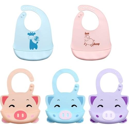 Baby Silicone Bib Waterproof Childrens Eating Bib Waterproof Three-dimensional Rice Pocket