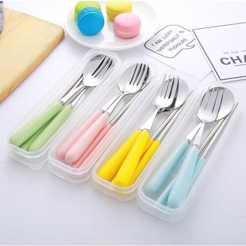 Outdoor Travel Camping Porcelain Flatware Spoon Fork Chopsticks Ceramic Handle Cutlery Set