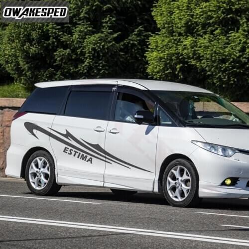 Both Side Racing Sport Stripes For-Toyota Previa Tarago Estima Car Door Stickers Auto Body Decor Vinyl Decals Accessories