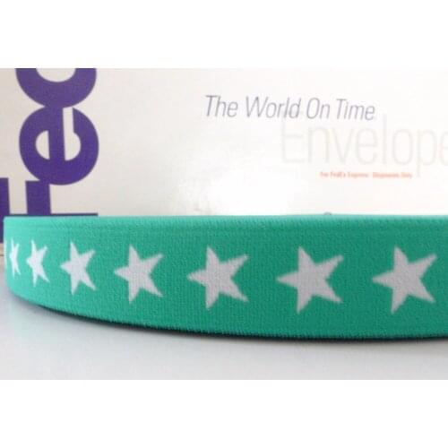 27 Yards 3/4" 20mm TURQUOISE Color Star Print Underwear Elastic Tape