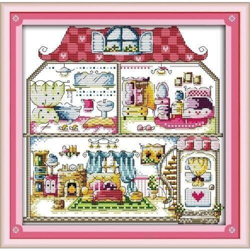 Everlasting Love Living Room Chinese Cross Stitch Kits Ecological Cotton Stamped Printed 14 11CT DIY Wedding Decoration For Home